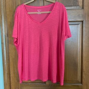 Apt 9 short sleeve pink v neck t shirt size 2X